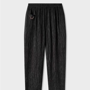 Silk Laundry Crinkle Curved Pants